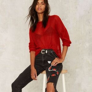 Bummed out open back sweater